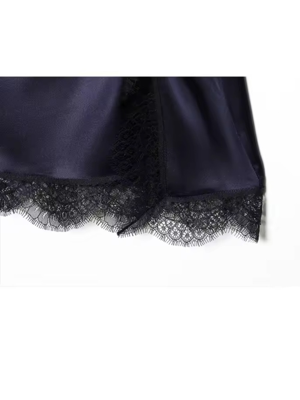 Sleeveless Navy Slip Dress with Lace Hem like Zara - Picture 4 of 4